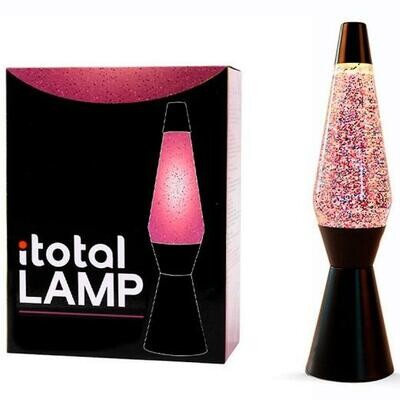 Lampada Lava 36 cm con Base Nera e Glitter