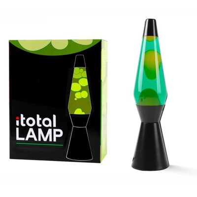 ITotal Lava Lamp 36 cm with Black Base, Green Liquid and Yellow Wax cod. XL2341