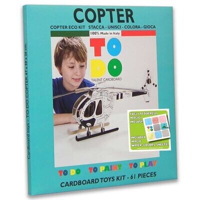 COPTER To Do cardboard HELICOPTER TO ASSEMBLE and color 61 PIECES