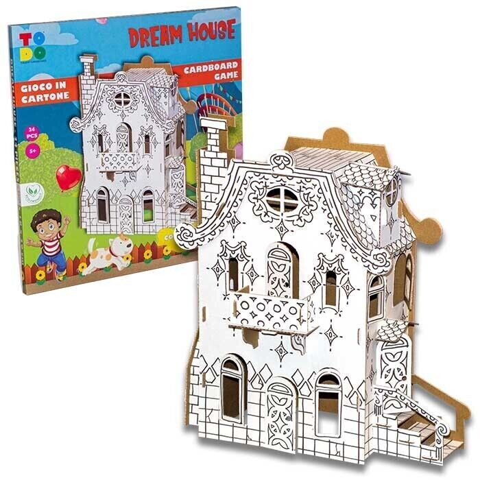 DREAM HOUSE home TO DO cardboard kit TO ASSEMBLE and color 34 PIECES