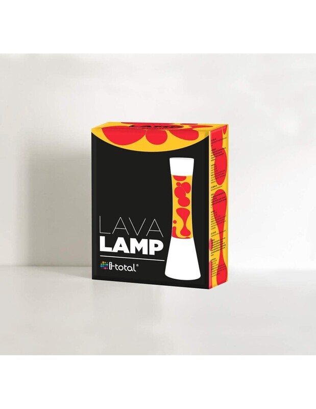 Lava Lamp 40 cm with White Base, Yellow Liquid and Red Wax cod. XL1757