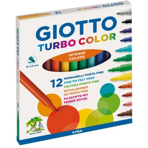 Giotto Turbo Color Fine Tip markers 12 pcs.