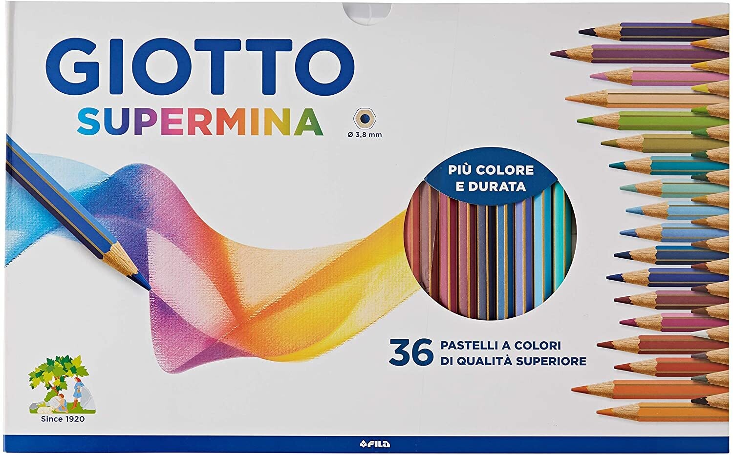 Giotto Supermina colored crayons - 36 pack