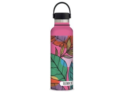 Teenace Thermal Water Bottle 500ml - Fuxia Leaves
