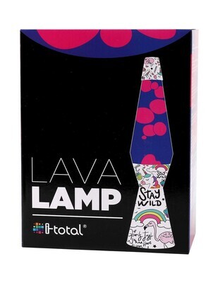 Lampada Lava Lamp 40cm XL1768 Unicorno Magma con Glitter Colorati