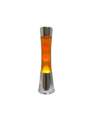 Lava Lamp 40 cm with Silver Base, Yellow Liquid and Red Wax cod. XL2349