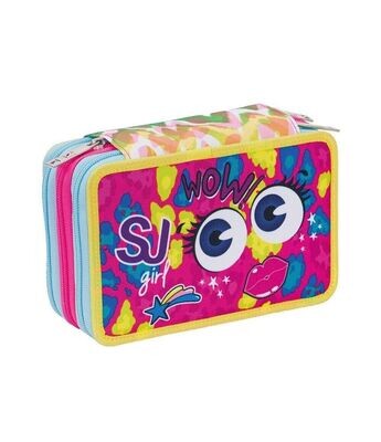 school bag 3 zippers SJ GANG Faces