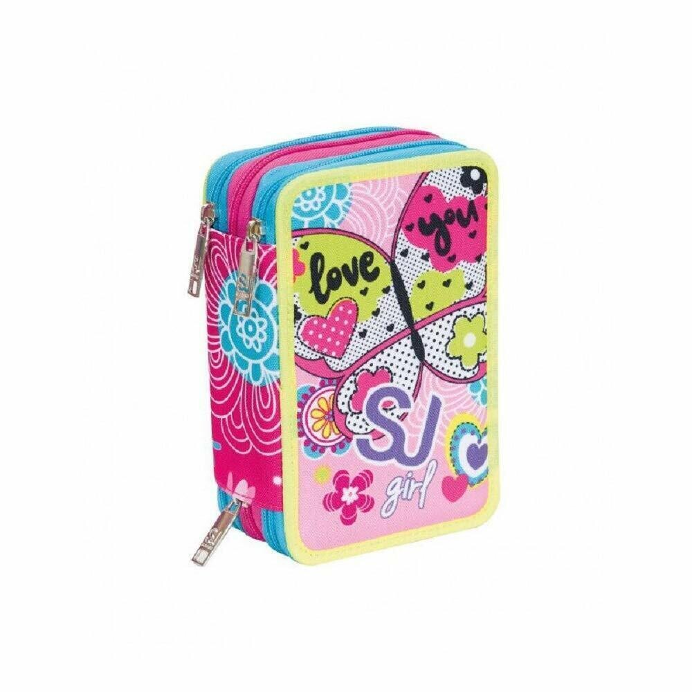 SCHOOL CASE THREE ZIPPERS SEVEN SJ GANG GIRL LOVE YOU -