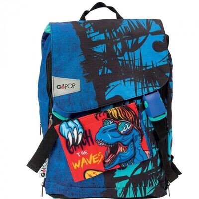 EXTENSIBLE SCHOOL BACKPACK GOPOP T REX DINOSAUR CHILD