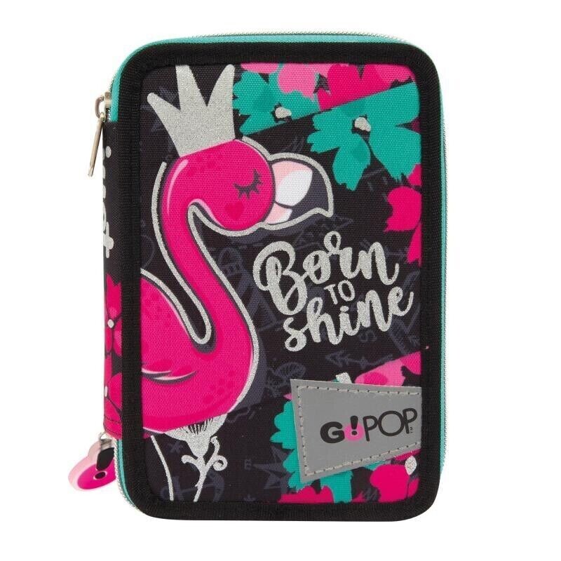 school bag 3 zippers flamingo GOPOP