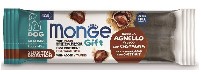 Monge Gift Sensitive Digestion Dog Rich In Fresh Lamb With Chestnuts And Inulin - Meat Bar