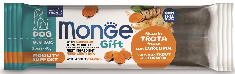 Monge Gift Mobility Support Dog Rich In Fresh Trout With Boswellia And Turmeric - Meat Bar