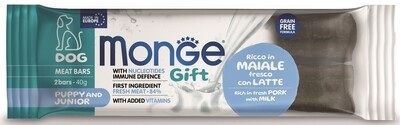 Monge Gift Puppy &amp; Junior Dog Rich In Fresh Pork With Milk And Nucleotides - Meat Bar