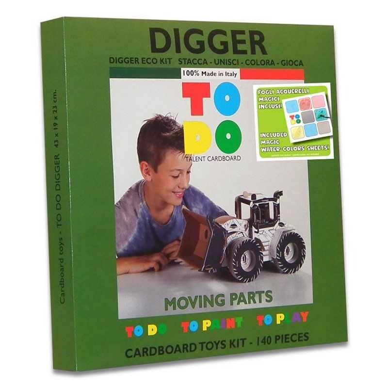 TODO GAME MADE OF RECYCLED CARDBOARD - DIGGER BULLDOZER