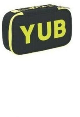 School Case 1 Zipper Seven Yub Urban Fluo Black with Yellow Lettering