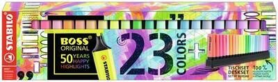 STABILO BOSS ORIGINAL Desk Highlighter Set 23 Assorted Neon and Pastel Colors