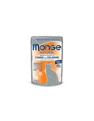 Monge Natural Tuna Pouches With Salmon - Cat 80gr