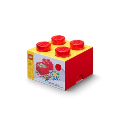 LEGO Storage Box DRAWER BOX 4 SQUARE knobs RED Toys