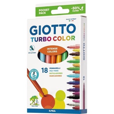 Pennarelli Turbo Color Punta Fine Giotto 18 pz.