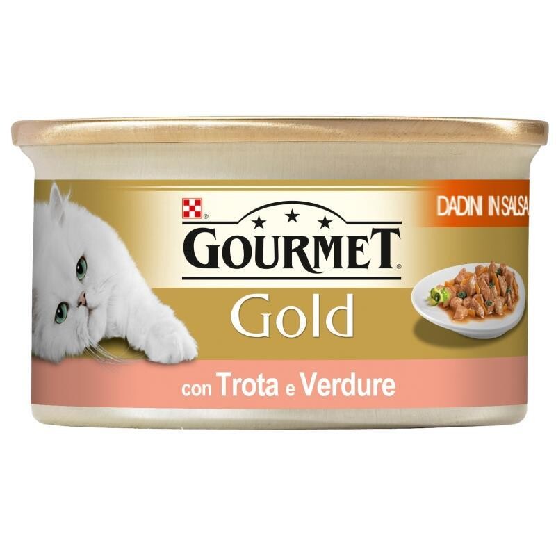 Tin Cat Gourmet GOLD Diced in Sauce TROUT with Vegetables 85g