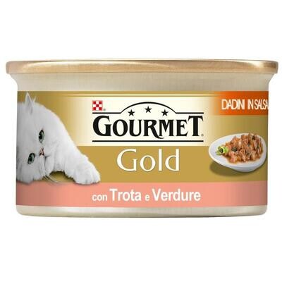 Tin Cat Gourmet GOLD Diced in Sauce TROUT with Vegetables 85g