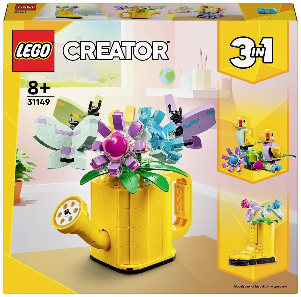 LEGO Creator 31149 3in1 Watering Can with Fake Flowers Convertible into Boot or 2 Birds with Perch