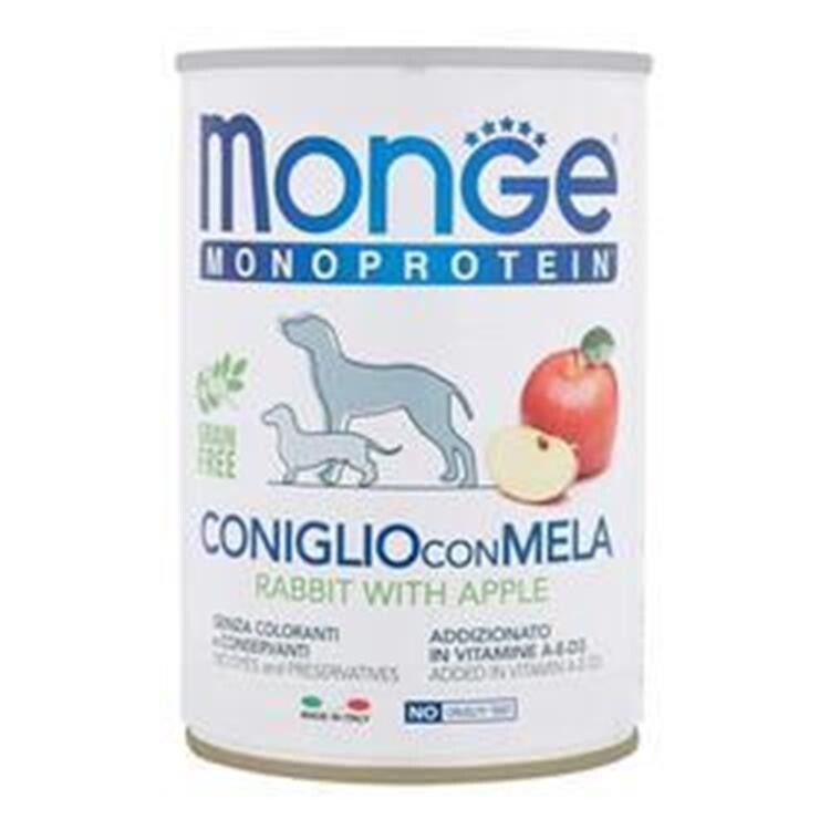 Monge Dog Monoproteic Fruit Rabbit And Apple - Can 0.4 Kg