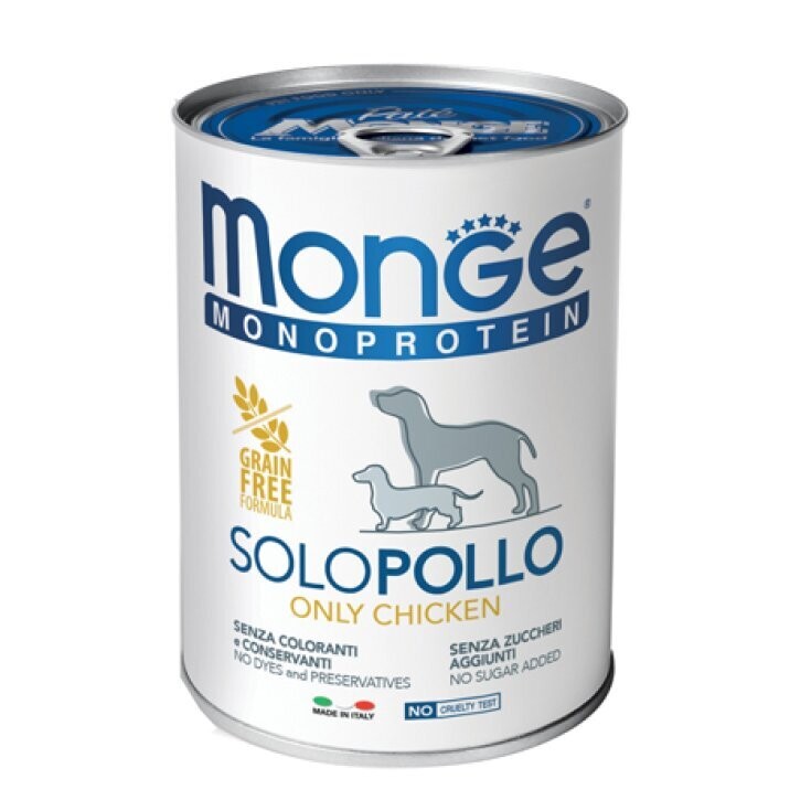 Monge Monoproteic 100% Only Chicken - Dog - Can 0.4 Kg