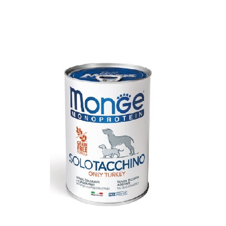 Monge Monoproteic 100% Turkey Only - Dog - Can 0.4 Kg