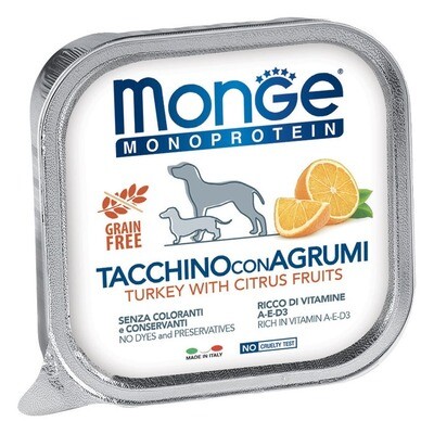 Monge Monoproteic Fruit Turkey And Citrus Fruit - Dog - 150gr tub