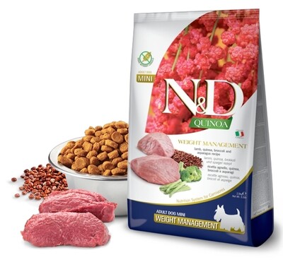 Farmina N&amp;D Quinoa Dog Weight Management Lamb, Broccoli And Asparagus Adult Mini Kg 2.5