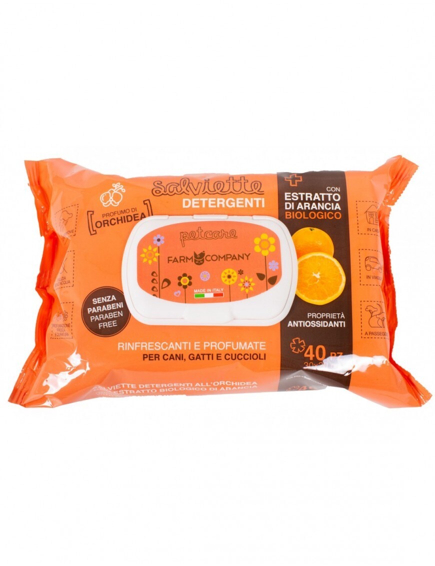 Farm Company Organic Orange &amp; Orchid Extract Wet Wipes 40pcs