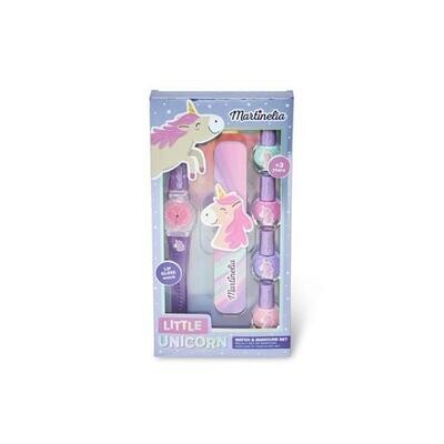 Martinelia Little Unicorn Lilac Clock and Nail Set