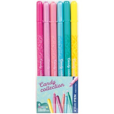 TRATTO PEN CANDY COLLECTION CASE 6 COLORS ROW