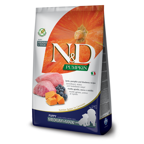 Farmina Cane N&amp;D Pumpkin Puppy Medium&amp;Maxi Lamb, Pumpkin &amp; Blueberry 2.5KG