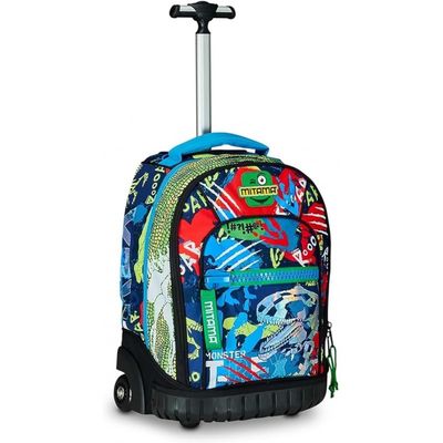 school trolley backpack with wheels MITAMA FLUO REX