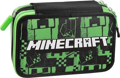 Astuccio Corredato 3 Zip Green Minecraft