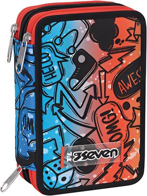 Seven Fluo Stamp 3 Zip Pouch