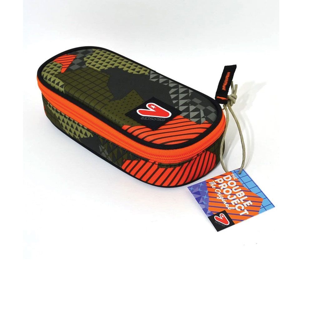 Seven School Case Round Plus Oval Camouflag Green Orange