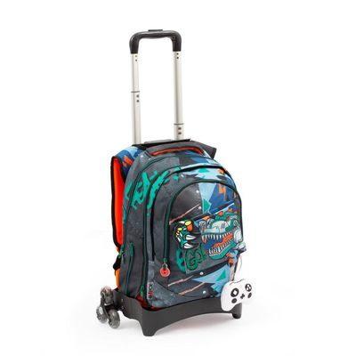 GoPop Trolley Backpack 3 Wheels Smart-Click T-Rex