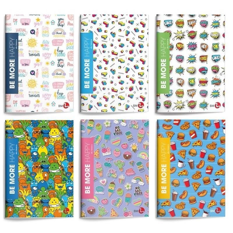 BM Be More Happy Maxi Notebooks High Foliage - 5mm Ruled