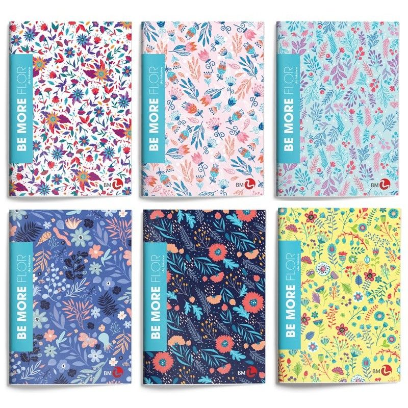 Maxi Notebooks BM Be More Flor High Foliage - 5mm Ruled
