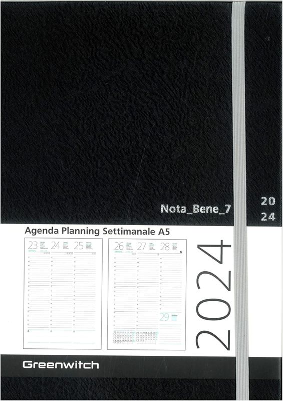 Agenda 2025 Settimanale A5 Greenwitch New Age Safian Nero