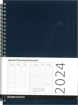 Agenda 2025 Planning Settimanale Spiralata Greenwitch Nota Bene Skin Tech Blu