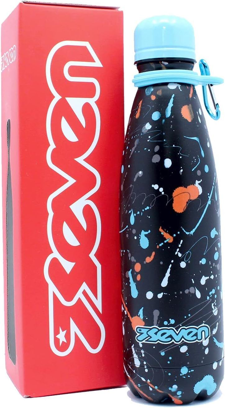 Water Bottle Seven 500Ml Black Polka Dot Boy