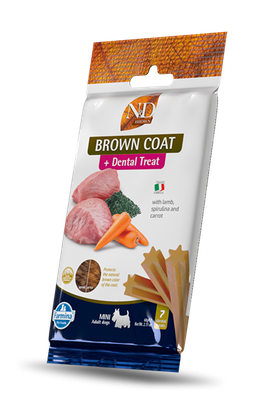 Snack Farmina per Cane Brown Coat Lamb, Spirulina and Carrot  mini 60gr