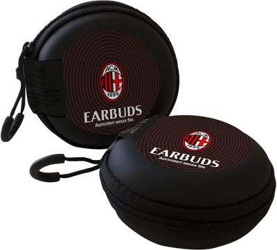 TECHMADE AC Milan Official Cordless Earphones - earphones with dual microphone