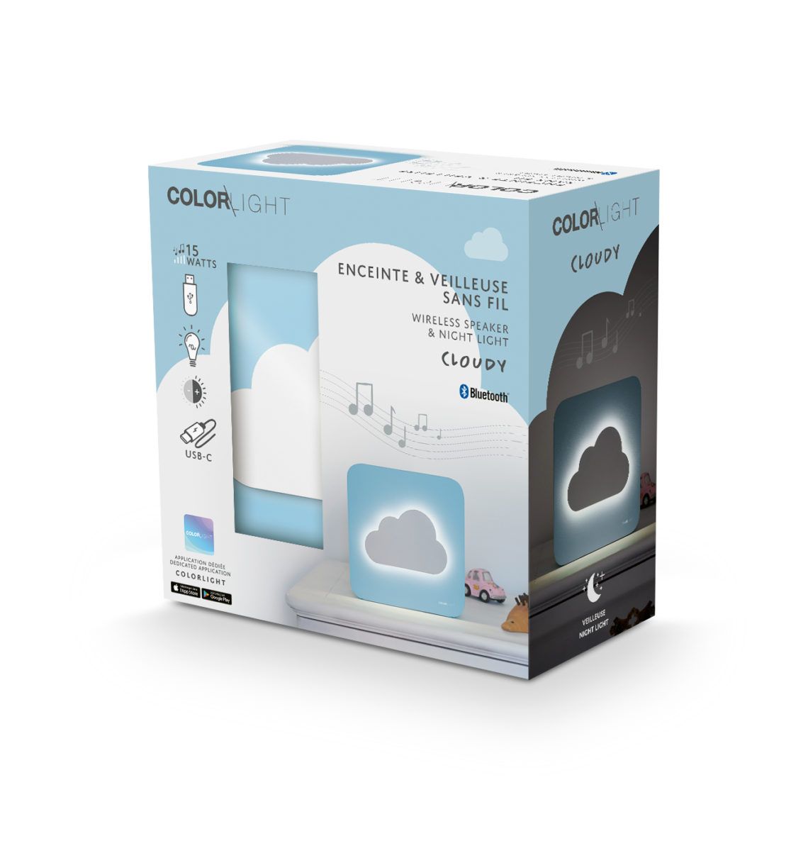 WIRELESS SPEAKER AND NIGHT LIGHT Cloud - Bigben