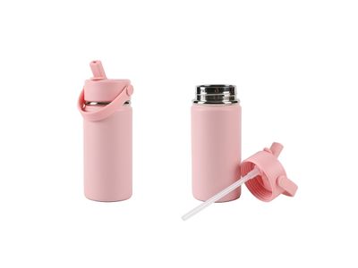 Borraccia Termica 400 ml con Manico Rosa