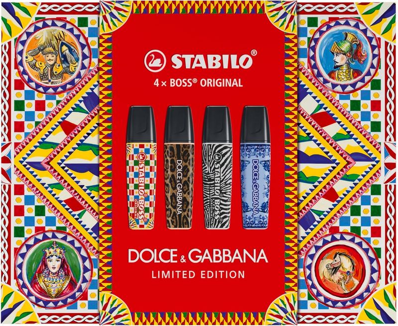 STABILO BOSS ORIGINAL x DOLCE&amp;GABBANA - Premium Box Set with 4 Highlighters - Limited Edition